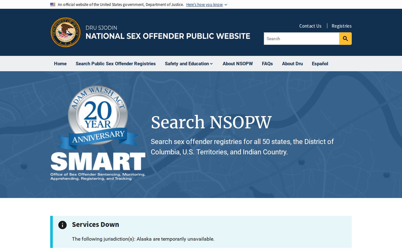 Elliott County sex offender search through the national registry layer
