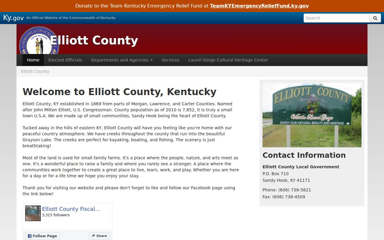 Sandy Hook criminal records and Elliott County government offices